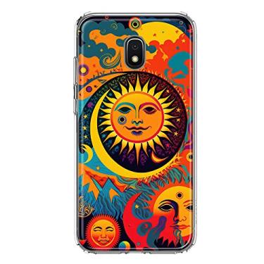 Imagem de MUNDAZE - Capa para Samsung Galaxy J7 2018 Star/Crown/Aura Slim Híbrida à prova de choque capa dura TPU resistente capa protetora para telefone - Trippy Neon Glow Rainbow - Psicodélico Indie Hippie