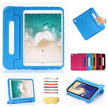 Imagem de UUcovers Capa infantil para iPad 9ª/8ª/7ª geração de 10,2 polegadas com alça rotativa/suporte, leve, espuma vinílica acetinada, à prova de choque, resistente, suporte para iPad de 10,2 polegadas