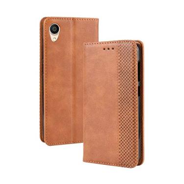 Imagem de Capa para ASUS ZenFone Live L2, capa flip carteira de couro para ASUS ZenFone Live L2, capa magnética retrô para celular, capa carteira com compartimentos para cartão