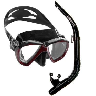 Imagem de Kit de Mergulho Máscara+Respirador Cressi Ranger Fun, Preto, Marrom