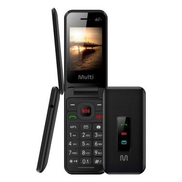 Imagem de Celular Flip Vita 4G Dual Chip MP3 Preto Multi - P9227 - Multilaser, P