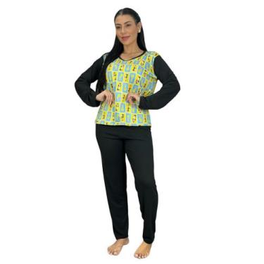 Imagem de Pijama Blusa Manga Comprida Personagem e Calça Lisa Confortável Frio I