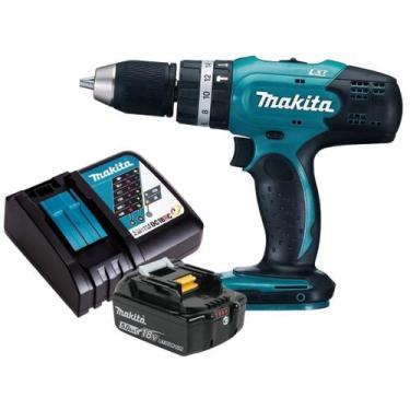 Imagem de Furadeira Parafusadeira de Impacto A Bateria 18v 5ah Makita Dhp453 Biv