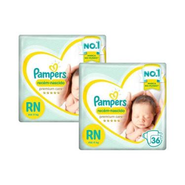 Imagem de Kit Fralda Pampers Premium Care Recém Nascido com 72 unidades - 2 à 4,