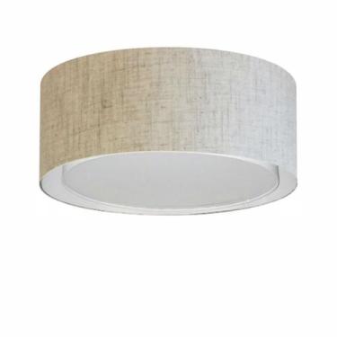 Imagem de Plafon Duplo Cilíndrico Md-3036 Cúpula em Tecido 50x25cm Rústico Bege 