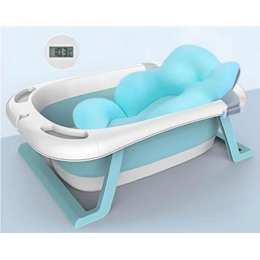 Imagem de Kit Banheira Infantil Vitoriana Com Almofada Banho Bebê E Termômetro D