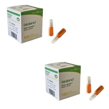 Imagem de Kit 2 Auto Lanceta Retrátil 28g Com 100 Unidades - Bioland