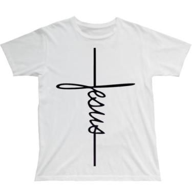 Imagem de Camiseta Algodão Jesus Frase Cristão Estilo Evangélico Cruz Gospel - P