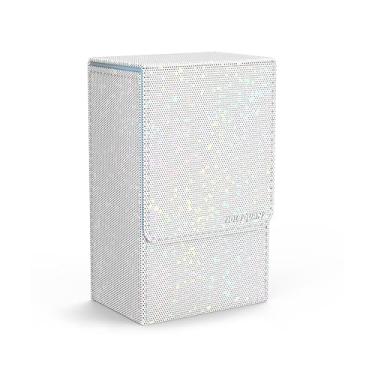Imagem de Boltquan Porta-cartão de tarô branco perolado com interior azul claro – capa dobrável com tampa magnética – serve para baralhos de tarô padrão – Dimensões externas 13 x 8 x 5 cm (branco perolado)