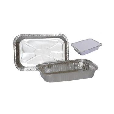 Imagem de Bandeja Alumínio M150 850Ml Com Tampa Manual Mello