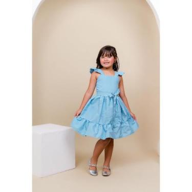 Imagem de Vestido infantil juvenil soltinho luxo natal ano novo verão fresquinho