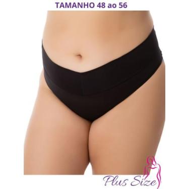 Imagem de Kit 2 Calcinha Plus Size Cinta Modeladora Cós Alto Fio Dental Duplo Ci