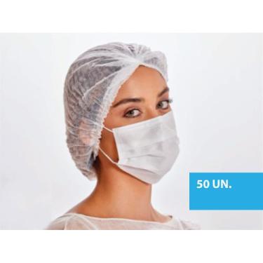 Imagem de Máscara Cirúrgica Descartável Branca Com 50 Unidades - Azulmed