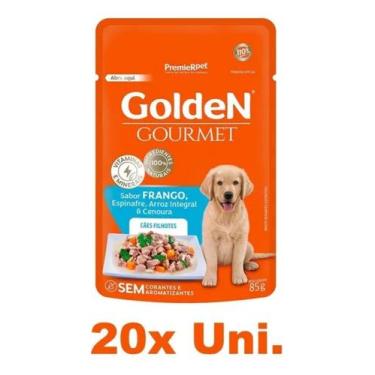Imagem de Golden Gourmet Cães Filhotes - Frango 85g - 20 Uni.