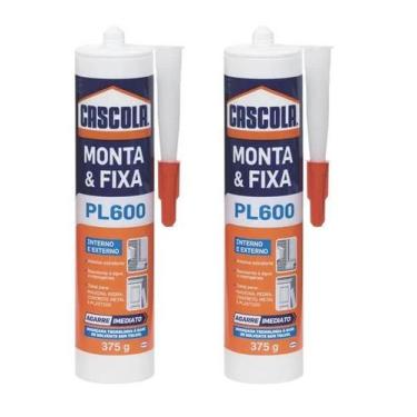 Imagem de KIT 2 COLA CASCOLA MONTA E FIXA PL600 INTERNO EXTERNO 375g FORTE - Hen