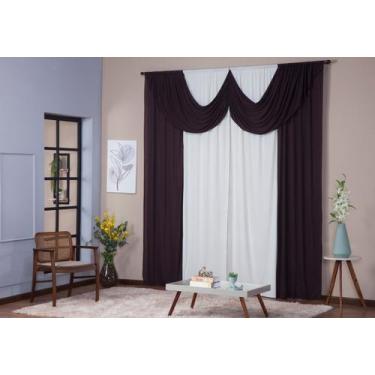 Imagem de Cortina Paris 4,00 x 2,80 Decorativa com Bando Sala Quarto Porta Balcã