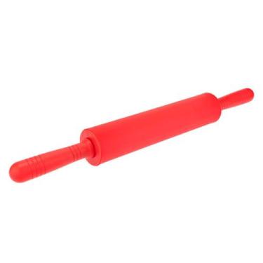 Imagem de Rolo Para Massas 45cm Plástico e Silicone Vermelho - Weck