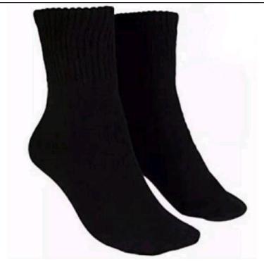 Imagem de 6 pares Meia  Soquete  PRETA CANO MÉDIO  lisa Masculina Adulto N 37 ao