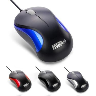 Imagem de Mouse para laptop, mini mouse óptico com fio USB portátil para crianças, estudantes, adolescentes, notebook, MacBook, desktop - azul da SOONGO