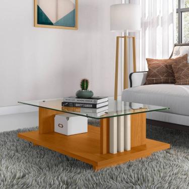 Imagem de Mesa de Centro com Vidro 90x32cm Frizz Madetec