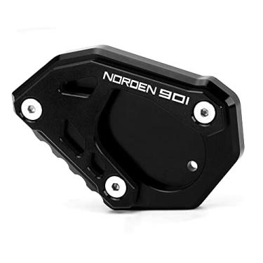 Imagem de Mokiton Placa de suporte de extensão de suporte lateral de motocicleta compatível com Hus.qvarna Norden 901 2021 2022 2023 | Suporte de almofada de pé acessórios Norden901 Norden-901 (preto-1)