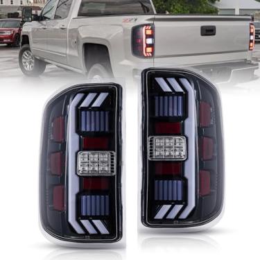 Imagem de Luzes traseiras de LED adequadas para Chevy Chevrolet Silverado 2014-2019 1500 2500hd 3500hd GMC Sierra 2015-2019 2 peças com lente transparente de cablagem