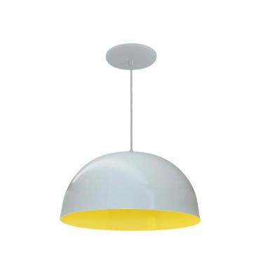 Imagem de Luminária Pendente Meia Lua 24cm Interior Amarelo Com Fiação 110/220v 