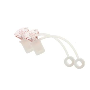 Imagem de 2 peças de tampas de palha de diamante para copo Stanley, tampas de silicone para acessórios de copo Stanley, capa de ponta de canudo de 10 mm, capa protetora de canudo à prova de poeira para garrafas