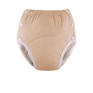 Imagem de Fraldas reutilizáveis de algodão para incontinência para idosos – Respiráveis, à prova de vazamento, fraldas de pano laváveis, absorventes de urina para idosos (laranja, 2GG)