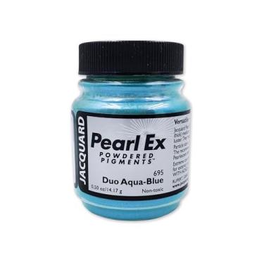 Imagem de Jacquard Pearl Ex Pigment Powder 14,2 g Duo Aqua/Blue - Pó de mica solta para resina epóxi, aquarelas, tinta de caligrafia e argila - Pigmento em pó epóxi - Cor de resina epóxi