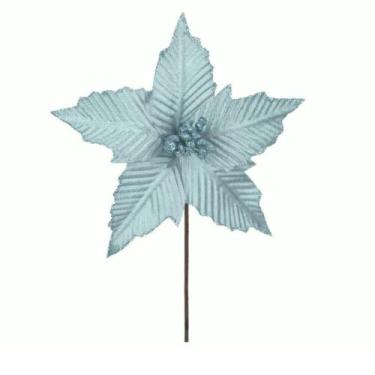 Imagem de Bico Papagaio Aveludado C/glitter Azul Claro 23cm Florarte