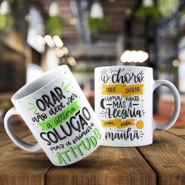 Imagem de Canacas Em Porcelana Temas Evangélicos 'Orar Não Deve Ser a Última Sol