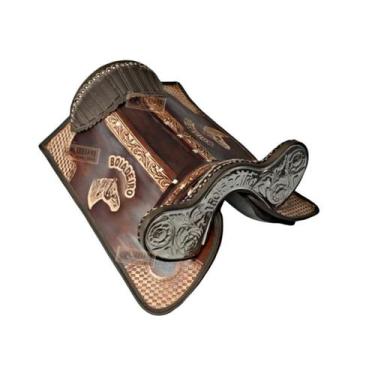 Imagem de Sela Arreio Boiadeiro CHAPEADO cavalo mula - SELARIA SERRANO