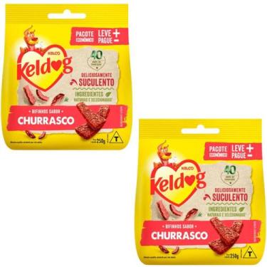 Imagem de Kit 2 petisco keldog bifinho criadores churrasco cães 250g - Kelco