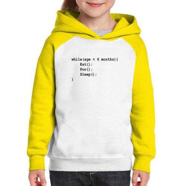 Imagem de Moletom Infantil Eat Poo Sleep Código - Foca na Moda, Branco, Amarelo,