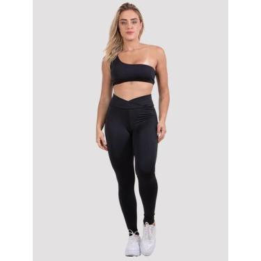 Imagem de Conjunto Fitness Top Um Ombro Só e Calça Legging Transpassada Suplex T