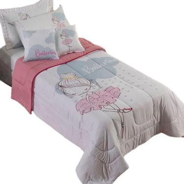Imagem de Kit Edredom Juvenil Percal 400 Fios Solteiro 5 Peças - MR Enxovais, Ba