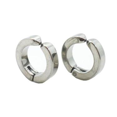 Imagem de Brinco em aço cirúrgico masculino ou feminino argola preto ou prata - 