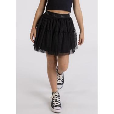 Imagem de Saia Infantil com Tule Franzido e Elástico Personalizado Plii, 8