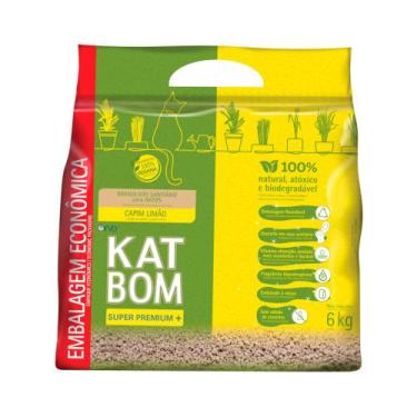 Imagem de Granulado Higiênico Kat Bom Capim Limão para Gatos 6kg - Katbom