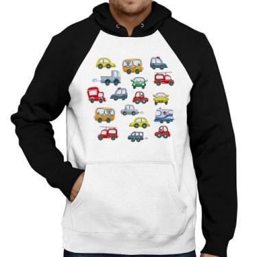Imagem de Moletom Carrinhos Coloridos - Foca na Moda, Branco, Preto, M