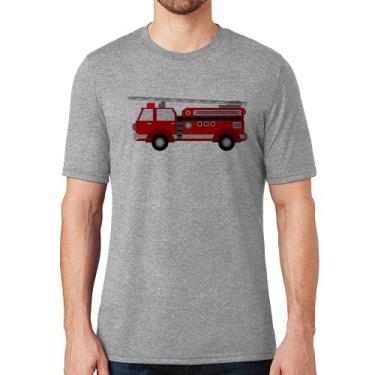 Imagem de Camiseta Caminhão de Bombeiro - Foca na Moda, Cinza, G