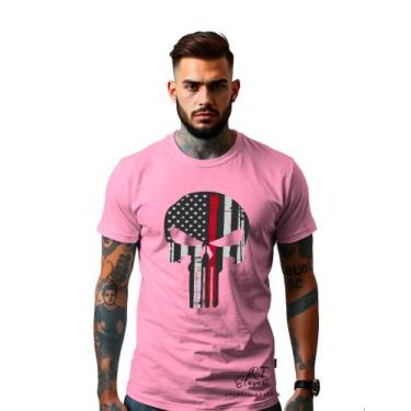 Imagem de Camiseta Personalizada Estampa Justiceiro Masculina Algodão Estampada 