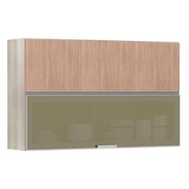 Imagem de Armario Basculante Misto 120cm 2 Porta Lis Legno Crema - LUCIANE MÓVEI