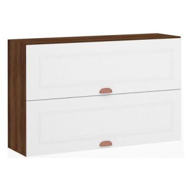 Imagem de Armário P/Cozinha Basculante Duplo 120cm 2 Portas Nogueira - LUCIANE M