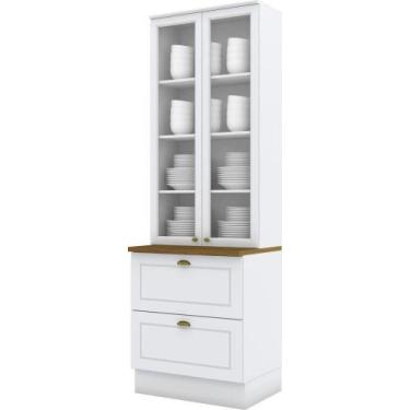 Imagem de Cristaleira 2 Portas 2 Gavetas Americana Henn Branco Hp Com Nature - M