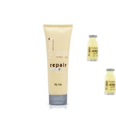 Imagem de Kit Hobety Emulsão Repair Line + 2 Ampolas Reconstrutoras 