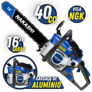 Imagem de Motosserra Profissional Nakashi NCS400 40,1cc Para Cortes de Madeira C