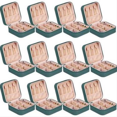 Imagem de Kit 12 Mini Porta Joias Bijuteria armazenamento de colar Anéis Estojo 