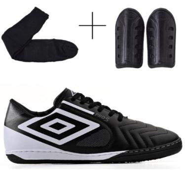 Imagem de Kit Chuteira Futsal Masculina + Meião + Caneleira Oferta Especial A Pr